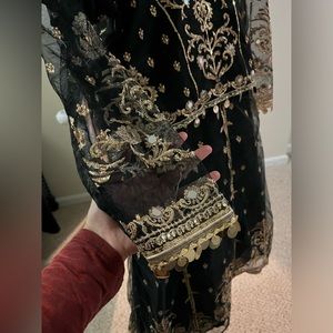 Black and gold lehenga choli